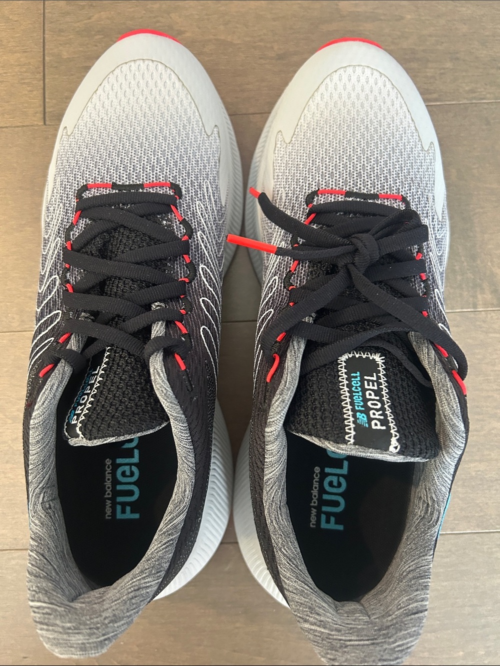 New Balance Men's FuelCell Propel Running Shoes - Black/Grey with Red Details